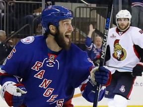 Tanner Glass, formerly of the New York Rangers, is trying out for the Calgary Flames.