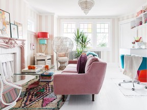 HGTV star Tiffany Pratt mixes old with new and merges elegant as seen in her living room. Photo by Lauren Kolyn.
