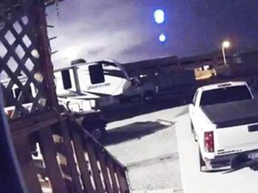 The meteor was caught on surveillance cameras as it swept across the sky.