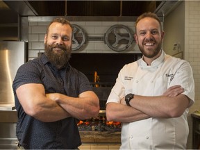 Josh Brennan, director/partner, and Ryan Blackwell, executive chef/owner, in the kitchen of their new restaurant, Elbow Room.  Britton Ledingham/Postmedia Network

Handout Not For Resale
Britton Ledingham, Britton Ledingham/Postmedia Netw