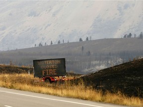 Media were taken for a tour of fire damage near Waterton south of Pincher Creek on Wednesday.