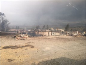 Photos showing a burned Rocking Heart Ranch located in Waterton Lakes National Park. According to twitter accounts, the Ranch house, barn and riding arena were all destroyed by wildfire. Sierra Garner/ Twitter @SierraGarner7