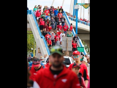 Fans flood into McMahon Stadium before the start of the Labour Day Classic at McMahon Stadium on Monday September 4, 2017. Gavin Young/Postmedia