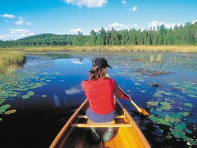 Canoeing in Algonquin Provincial Park.