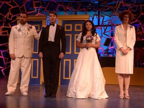 The Wedding Vows segment of Stage West's production I love You, You're Perfect, Now Change. Photo courtesy, John Watson