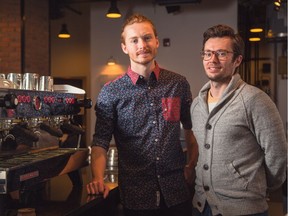 David Crosby and Cole Torode show off their new ROSSO Coffee Roasters location in the community of Inglewood in Calgary on Thursday, Feb. 18, 2016. (Aryn Toombs/Postmedia) (For Business story by David Parker) 00072169A SLUG: 0218 New Coffee Shop_BIZ - ROSSO Coffee Roasters-New

Full Full contract in place
Aryn Toombs, Postmedia