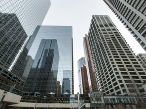 Office towers in downtown Calgary.