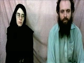 This frame grab from video provided by the Coleman family shows Caitlan Coleman and Joshua Boyle. An American woman, her Canadian husband and their three young children have been released after years held captive by a network with ties to the Taliban. THE CANADIAN PRESS/AP-Coleman Family ORG XMIT: CPT101

FRAME GRAB FROM VIDEO PROVIDED BY THE COLEMAN FAMILY
HO,