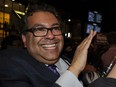 Mayor Naheed Nenshi celebrates his victory late last Monday night.