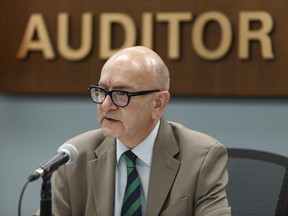 Auditor General Merwan Saher speaks about his Better Healthcare For Albertans report during a press conference in Edmonton, Alta. on Thursday, May 25, 2017.