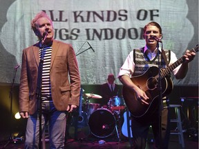 The Simon & Garfunkle Story stars Ryan M. Hunt as Art Garfunkle, left, and Taylor Bloom as Paul Simon. The touring show hits Calgary for one night on Nov. 7.