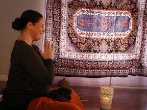 Yoga instructor Jo Steinfeld demonstrates meditation techniques Gavin Young/Postmedia