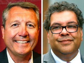 Bill Smith and Naheed Nenshi, front-runners in Calgary's mayoralty race.
