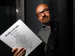 Dark Table owner, Moe Alameddine at Calgary's new restaurant were diners dine in the dark on Wednesday October 25, 2017. Darren Makowichuk/Postmedia