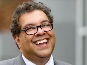 Calgary Mayor Naheed Nenshi speaks to media after voting at an advance voting station set up on a transit bus at the Kerby Center in downtown Calgary on Tuesday October 10, 2017. Darren Makowichuk/Postmedia

Postmedia Calgary
Darren Makowichuk, DARREN MAKOWICHUK/Postmedia