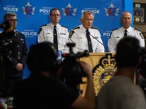 Edmonton Police Chief Rod Knecht speaks about the terrorist incident in Edmonton on Sunday October 1, 2017.