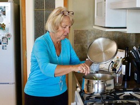 Elke Brock uses a smoked ham hock to make her lentil soup.