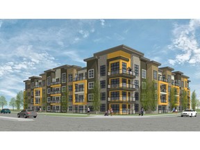 An artist's rendering of the apartment development at Stile Seton by Rohit Communities.