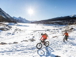 Fat biking is an adventurous way to enjoy the winter. Courtesy Travel Alberta
Matt Clark