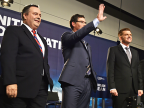 United Conservative Party leadership candidates, from left, Jason Kenney, Doug Schweitzer and Brian Jean. Whatever the outcome, Alberta is in an angry mood.
