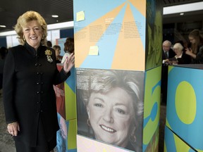 Former Calgary Herald journalist Catherine Ford is one of the 150 women in the YW Calgary She Who Dares installation at the Municipal Building in Calgary on Thursday October 26, 2017. Leah Hennel/Postmedia