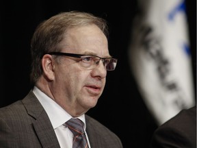 Steve Laut, president of Canadian Natural Resources, prepares to address the company's annual meeting in Calgary, Thursday, May 4, 2017.