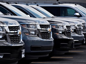 General Motors Co. SUVs at a car dealership in the U.S. The company is taking steps to reduce passenger car production as sales of SUVs grow.