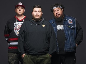 A Tribe Called Red play the Palace Theatre on Friday.  Left-to-right: former member Ian Campeau; Tim "2oolman" Hill; Ehren "Bear Witness" Thomas.