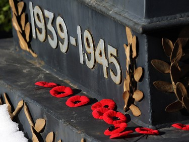 Calgarians placed poppies at the cenotaph during Remembrance Day ceremonies at the Military Museums in Calgary on  Saturday November 11, 2017.