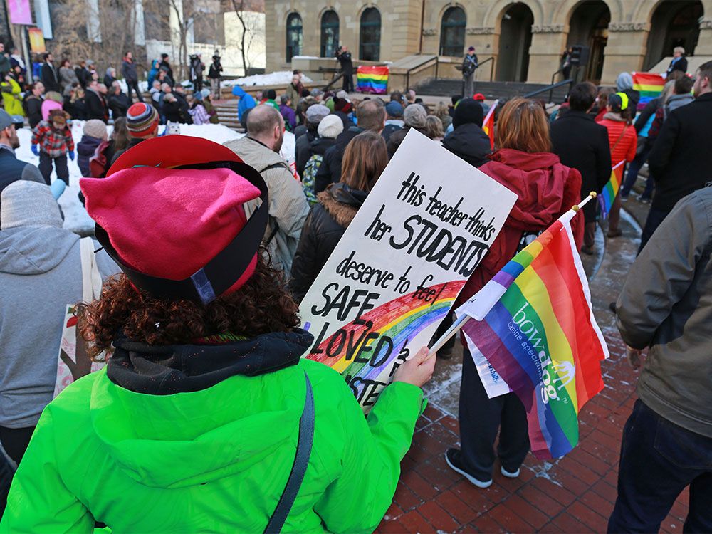 Calgary Rally Attendees Speak Of Support For Gay Straight Alliances   Cal111217 Gyb 1 