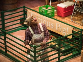 Tenaj Williams stars as Wilbur in Alberta Theatre Project's Charlotte's Web. Photos, Benjamin Laird
Benjamin Laird