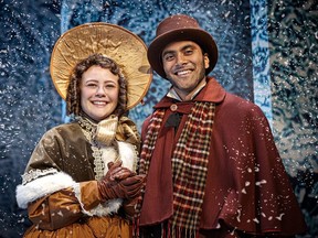 Theatre Calgary's A Christmas Carol with emerging actors Josie Jones and Praneet Akilla.