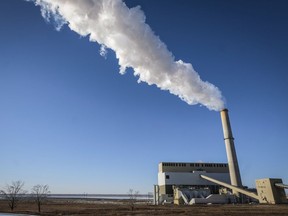 Steam billows from the Sheerness coal-fired generating station near Hanna on Dec. 13, 2016.