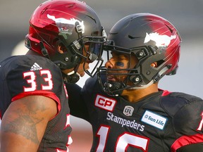 Marquay McDaniel (right) of the Calgary Stampeders.