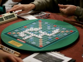Competitors take part in the World Scrabble Championships at an hotel in north west London on Nov. 17, 2005.