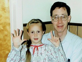 Seven-year-old Rachel with her father Warren Jeffs. Soon after she turned eight, he allegedly began molesting her and only stopped after she turned 16 and he had started to marry 12- and 13-year-old girls as plural wives.