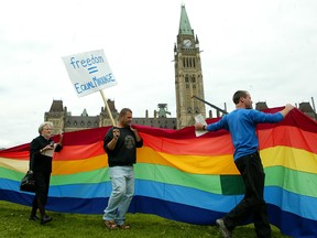 Same-sex rally on Parliament Hill in Ottawa.
