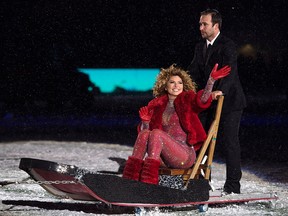 Shania Twain performs during the halftime show during the 105th Grey Cup between the Toronto Argonauts and the Calgary Stampeders Sunday November 26, 2017 in Ottawa. THE CANADIAN PRESS/Justin Tang