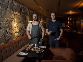 Derek Wilkins, executive chef, left and Cody Goss, bar manager at The Wednesday Room in Calgary, on Thursday December 14, 2017.