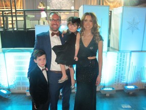 More than 1,500 guests attended this year's Candy Cane Gala in support of the Alberta Children's Hospital. Pictured are Ambassador Family Mike and Stacey de Boer and their children Theo, 7, and 4-year old Ruby. Funds raised at the gala will be used for  a new 3Tesla Magnetic Resonance Imaging scanner.