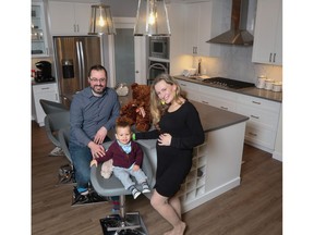 Peter Andryszewicz and his wife Olivia Rocskar and their son Aleksander Andryszewicz are looking forward to their new home in Crestmont West with Sterling Homes.