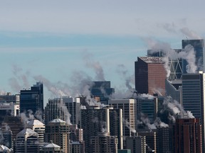 Steam rises from downtown Calgary buildings this week.