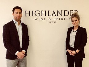 Elliot Porozni, managing partner, and Kristine Demers, the new operations director, at Highlander Wines & Spirits.