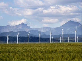 Wind turbines at Pincher Creek.