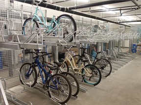 The bike storage is bright and clean at N3, by Knightsbridge and Metropia.