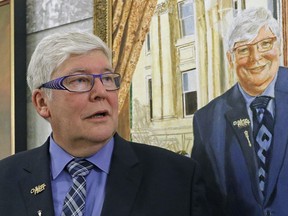 Former Alberta Premier Dave Hancock, pictured in February 2017 when his official portrait was unveiled at the legislature, was named to Alberta's provincial court on Tuesday.