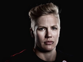 Alex Gough, Canadian luger poses for photos during Team Canada's Olympic Summit.