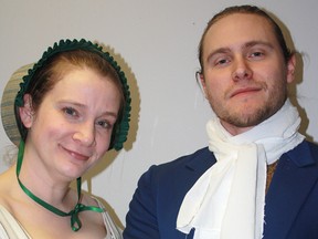 Kayte Davies and Dennis Kaufman in Workshop Theatre's production of Persuasion.