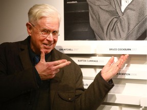 Bruce Cockburn presented a plaque to honour his induction into the Canadian Songwriters Hall of Fame on Sunday at Studio Bell, home of the National Music Centre.