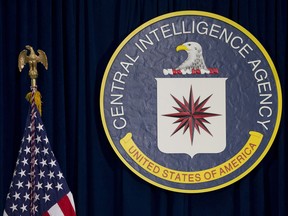 This April 13, 2016 file photo shows the seal of the Central Intelligence Agency at CIA headquarters in Langley, Va.